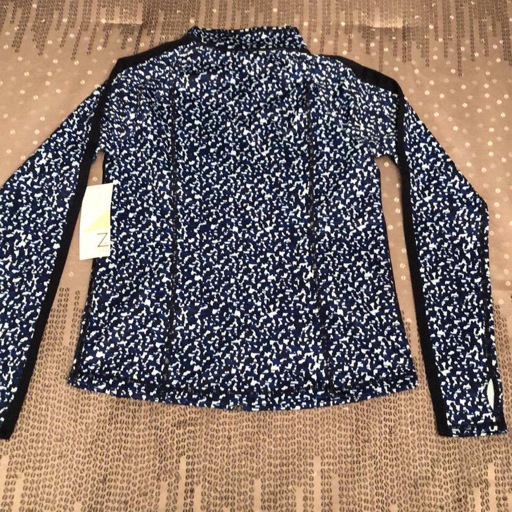 Z By Zella Navy Eclipse Abstract Animal Print Zip - Picture 6 of 8
